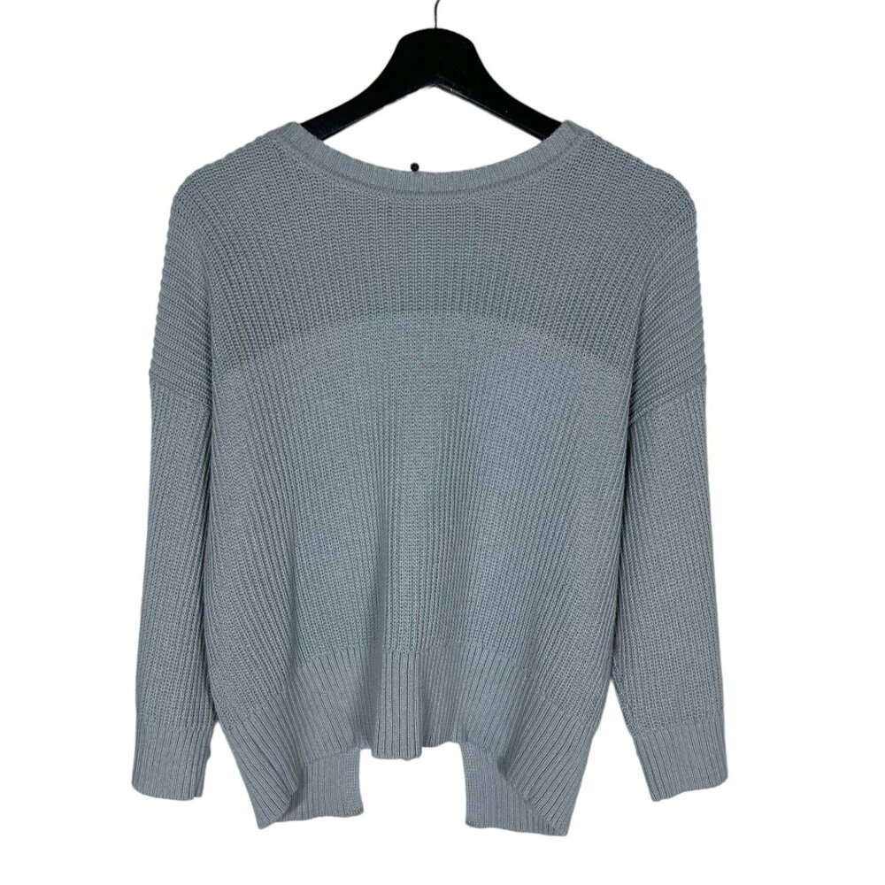 CAbi Fair Play Blue Knit Back Zip Up Sweater Small - Picture 1 of 7